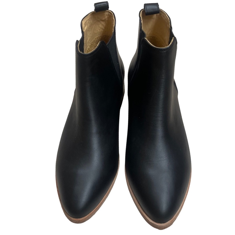Nisolo Everyday Eva Chelsea Boot Black Leather Pointed Toe Ankle boots lady 8.5